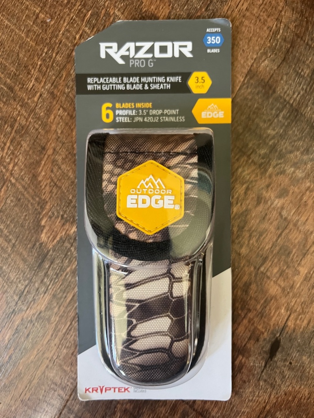 Outdoor Edge RazorPro G replaceable blade hunting knife with gutting blade, NWT!